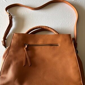 Universal Thread Cognac Shoulder Bag with Front Zipper